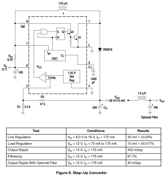 MC34063 Boost Converter schematic